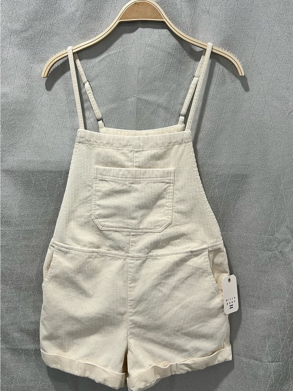 Billabong Cream Corduroy Shortalls